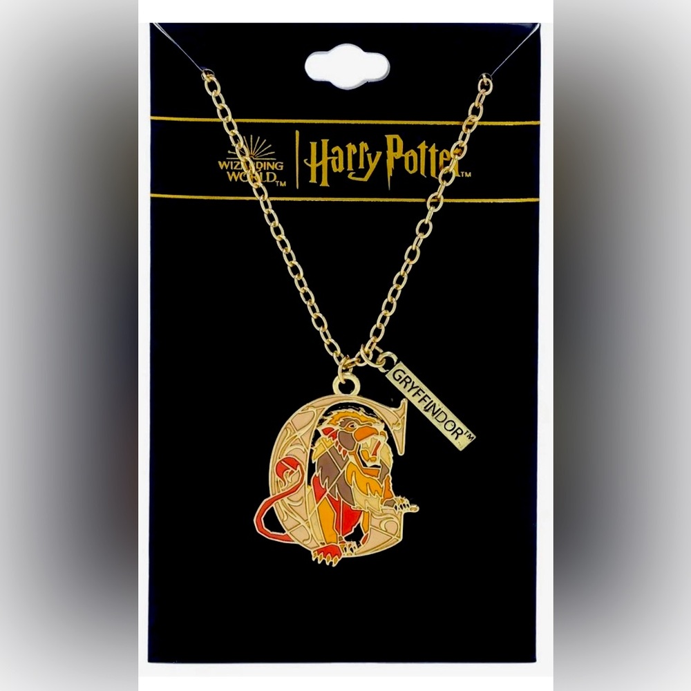 Disney Gryffindor Lion Necklace - Gold and Red